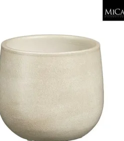 Mica Decorations bloempot sevilla terracotta 15x13cm off white