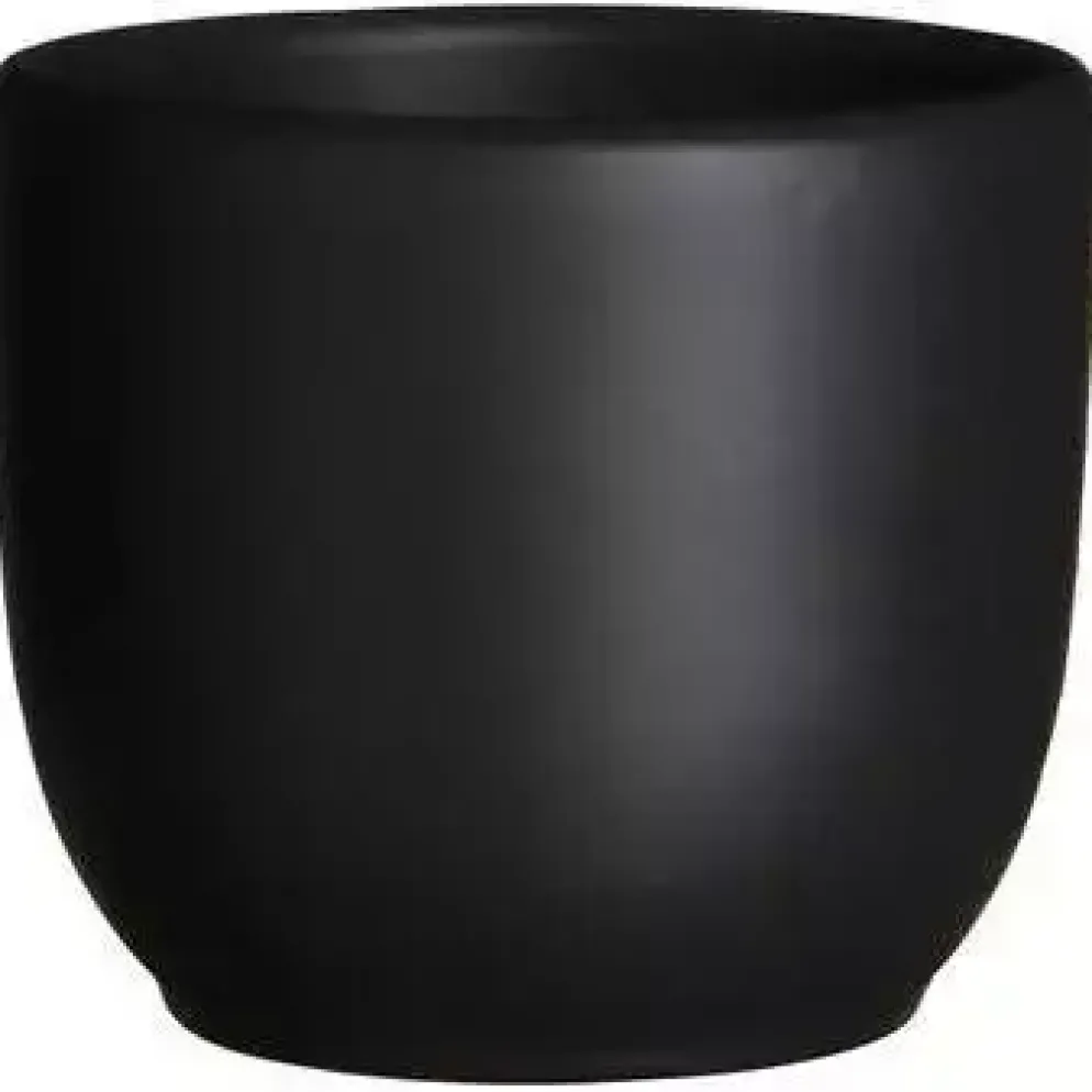 Mica Decorations bloempot Tusca rond 7,5x6,5 cm zwart mat