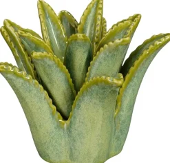 Mica Decorations kandelaar keramiek aloe vera 17x16x13cm groen