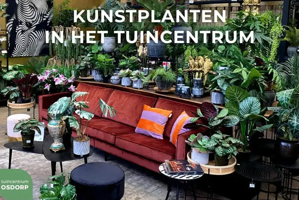 Mica Decorations kunst hangplant begonia 115cm donkergroen