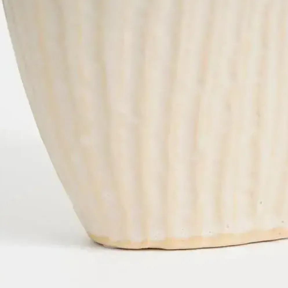 Mica Decorations vaas keramiek saul 25x15.5x42cm creme