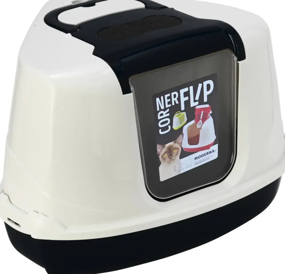 Moderna Flip Corner kattentoilet wit 55,7 x 45,1 x 38,2cm