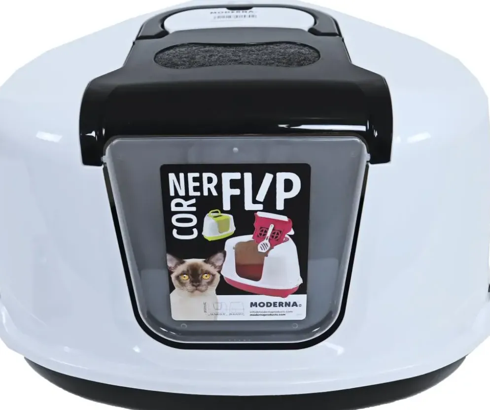 Moderna Flip Corner kattentoilet wit 55,7 x 45,1 x 38,2cm