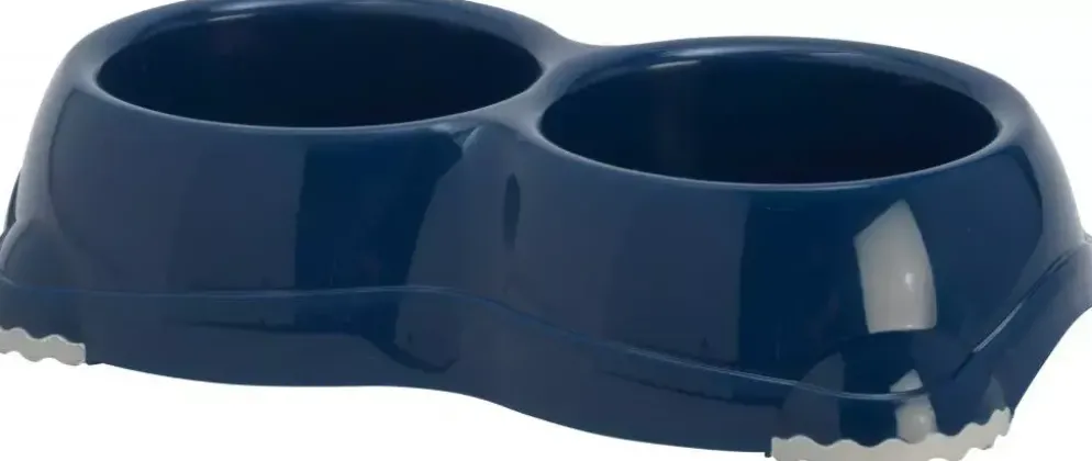 Moderna plastic hondeneetbak dubbel "Smarty" 1, blue berry