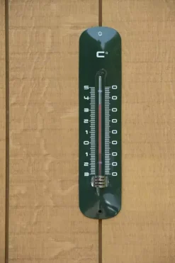 Muurthermometer metaal groen h30cm