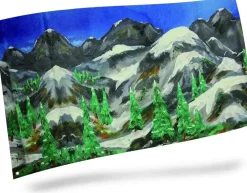 My Village achtergrond doek - 150x75cm