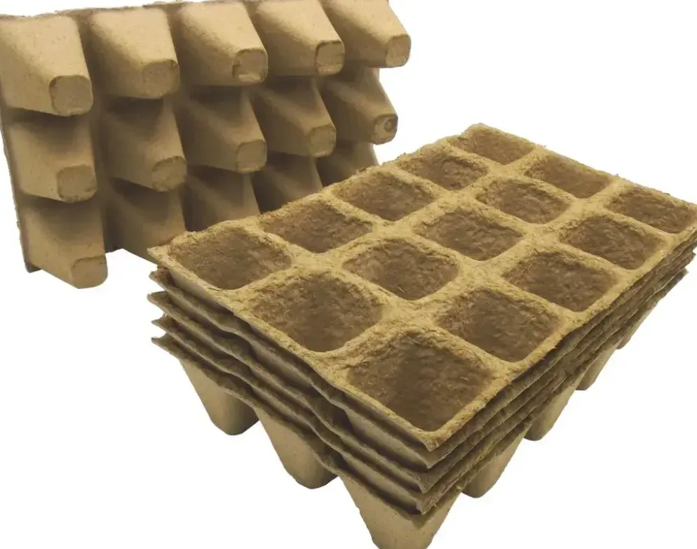 Nature afbreekbare Biopottrays, 4x4x5cm, 6x15st
