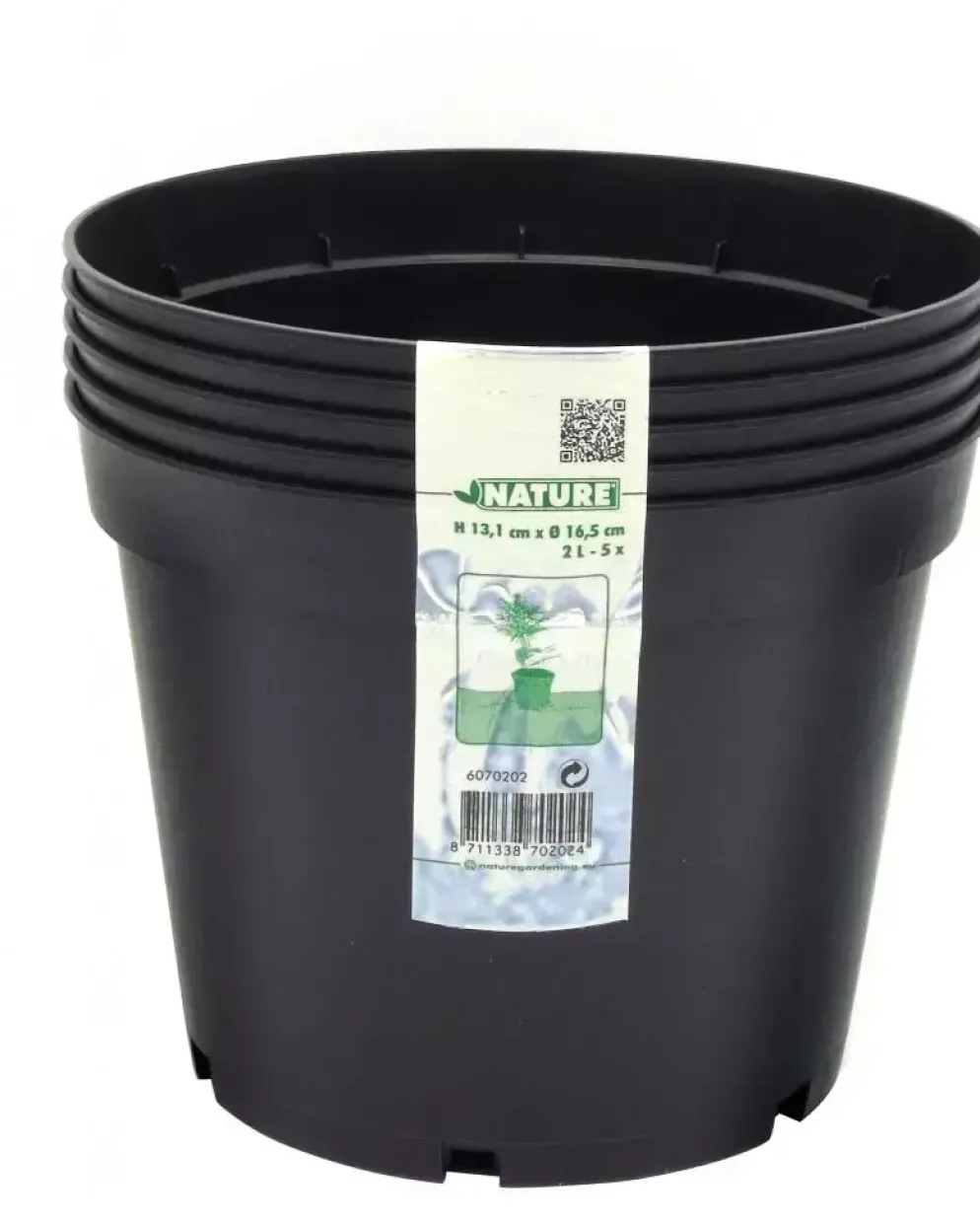 Nature Container afwatering+inkeping 2l zwart