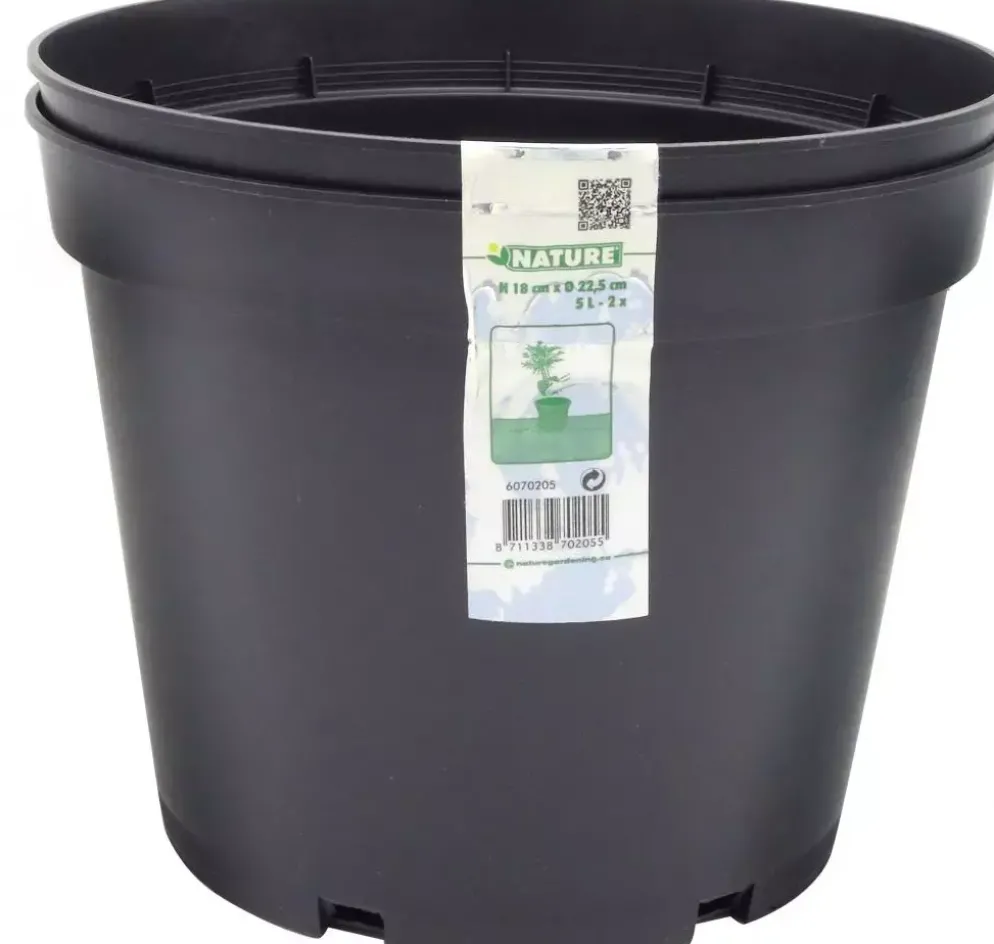 Nature Container afwatering+inkeping 5l zwart