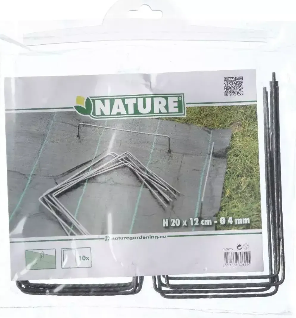 Nature Gronddoekpennen metaal 20 cm 10 stuks