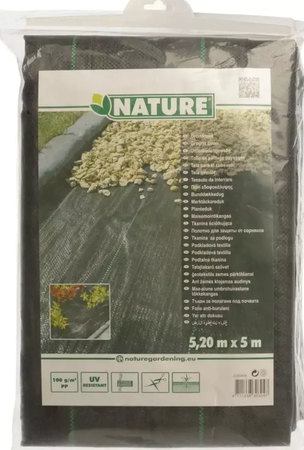 Nature Gronddoek 5,20x5 meter 100 g/m zwart