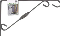 Nature Muurhaak grijs h18.5b30cm