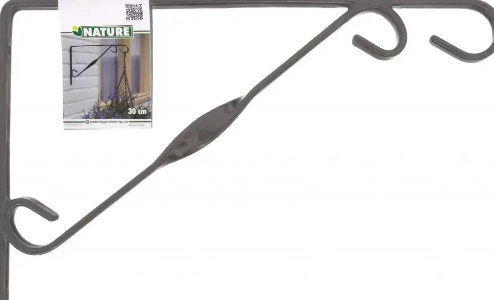Nature Muurhaak grijs h18.5b30cm