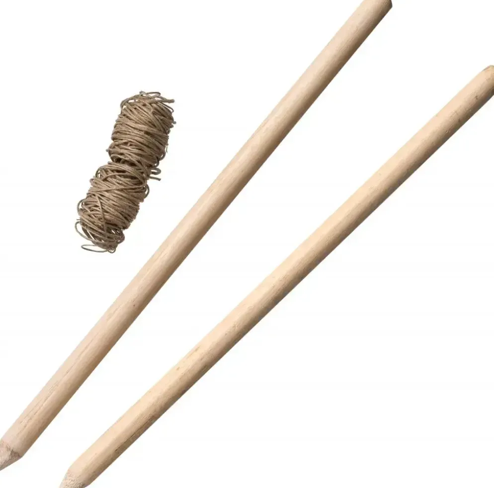 Nature Pootlijnset met 2 houten stokken en 20m touw.