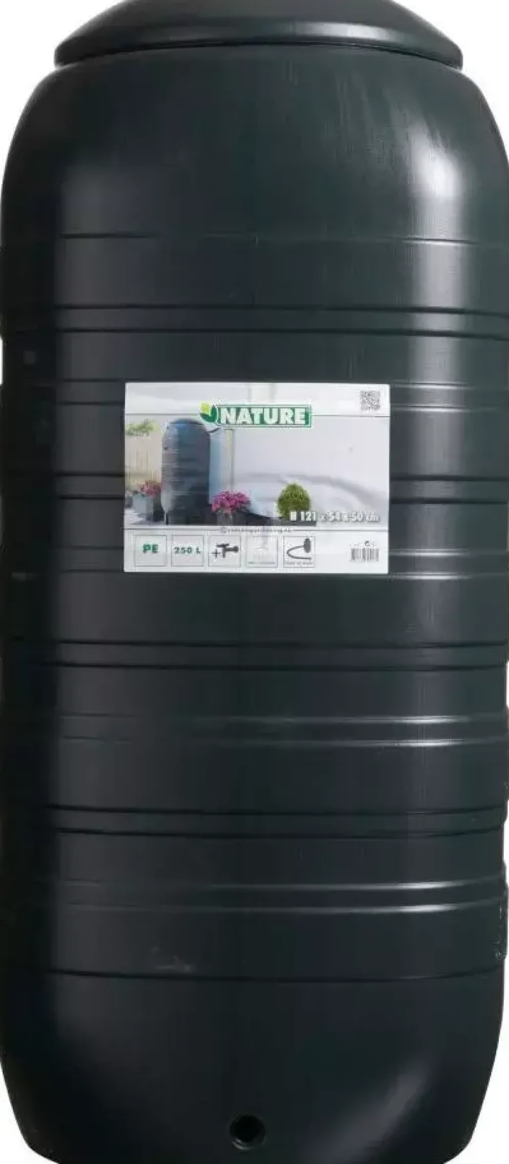 Nature Regenton slimline Zwart 250l
