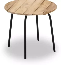 Own Living bijzettafel reno teak 50x45cm zwart