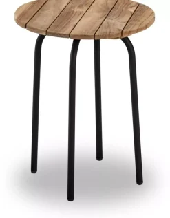 Own Living bijzettafel reno teak 40x50cm zwart
