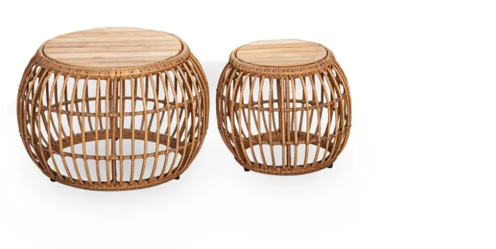 Own Living bijzettafel set delina teak bamboo