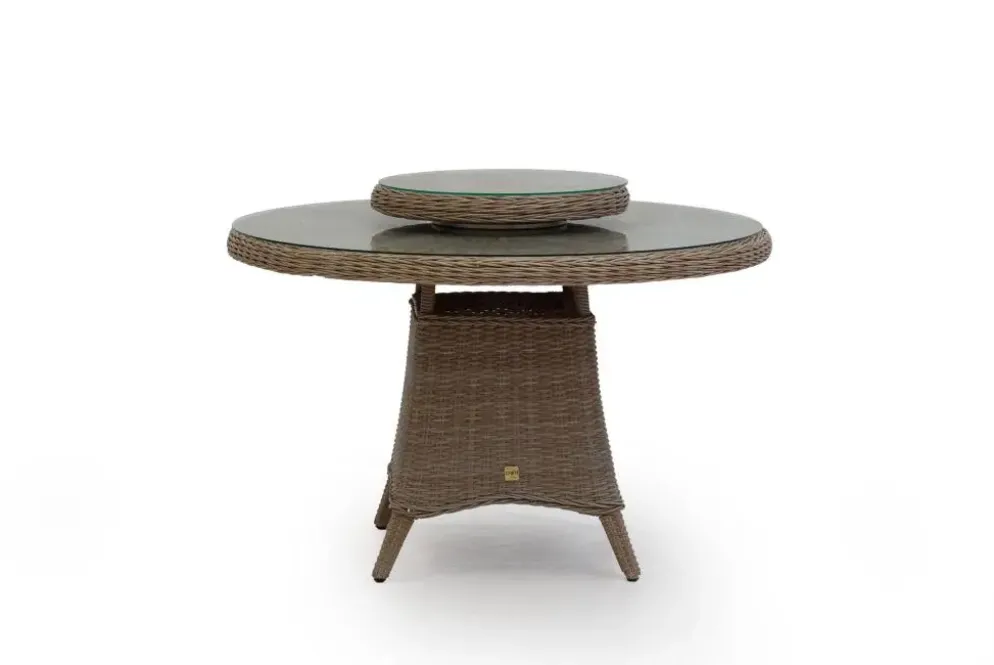 Own Living dining tuintafel tartano incl. lazy susan draaiplateau 120x77cm mexican sand