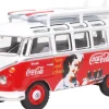 Oxford VW T1 Van Coca-Cola with surfboards 1:76 rood/wit