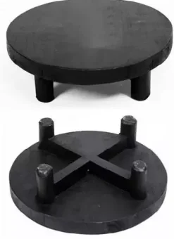 Plateau teak zwart d40h9cm