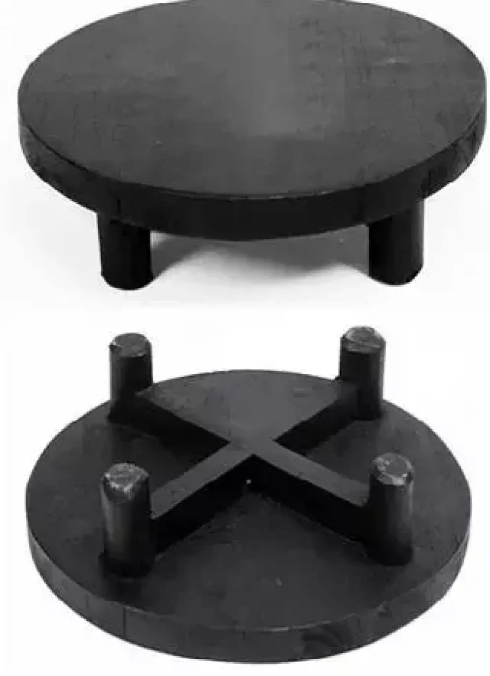 Plateau teak zwart d40h9cm