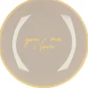 Plate round you + me = love 18x18x2cm