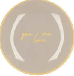 Plate round you + me = love 18x18x2cm