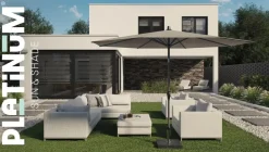 Platinum Sun & Shade parasol riva 350cm lichtgrijs