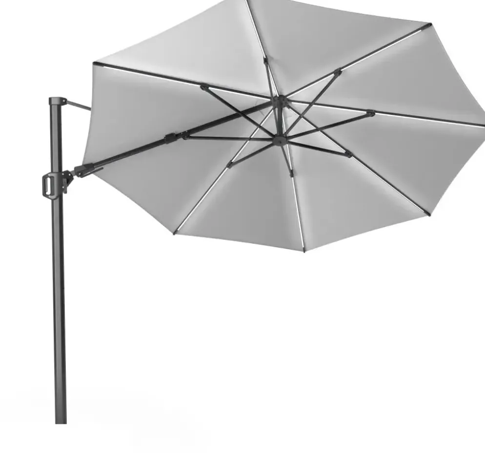 Platinum Sun & Shade zweefparasol challenger t2 glow 350cm lichtgrijs