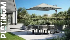 Platinum Sun & Shade zweefparasol voyager t1 300cm lichtgrijs