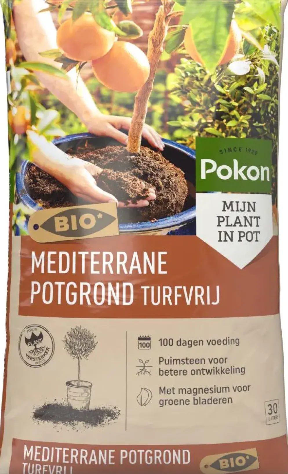 Pokon Bio Mediterrane Potgrond Turfvrij 30L (RHP)