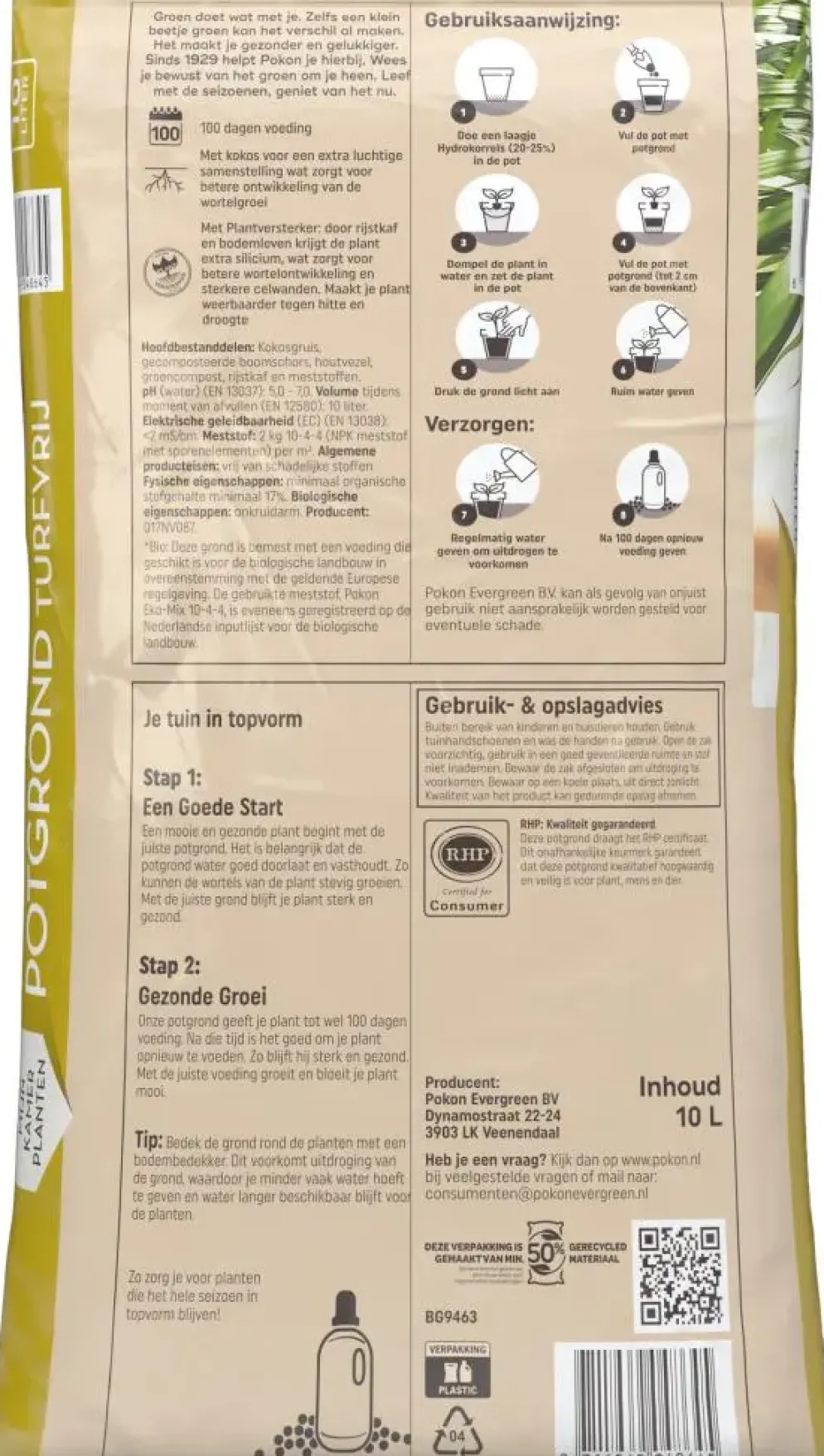 Pokon Bio Palmen Potgrond Turfvrij 10L (RHP)