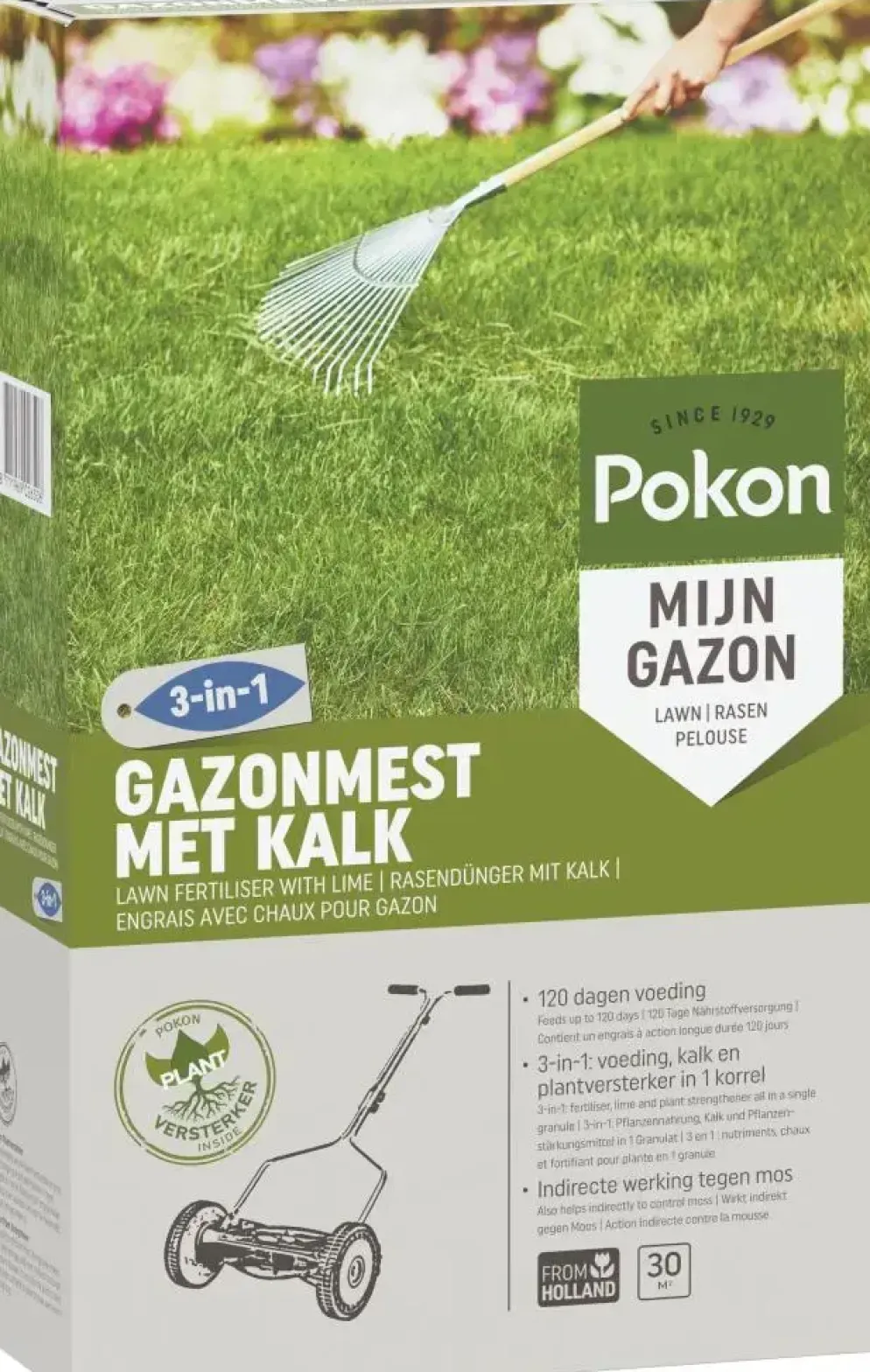 Pokon Gazonmest met Kalk 2kg voor 30m²