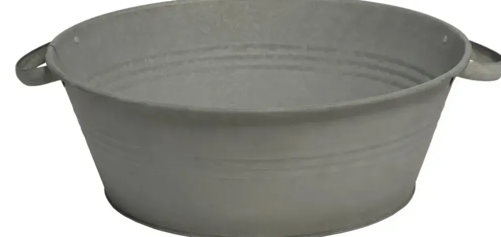 Pot con laag oud zink d23h11cm