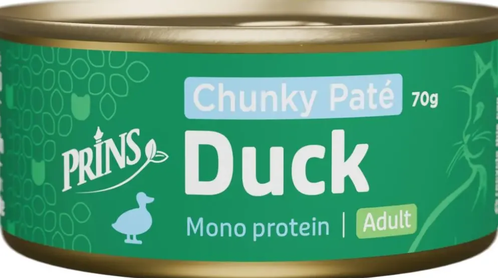 Prins kattenvoeding Wet food Duck Chunky Paté 70g