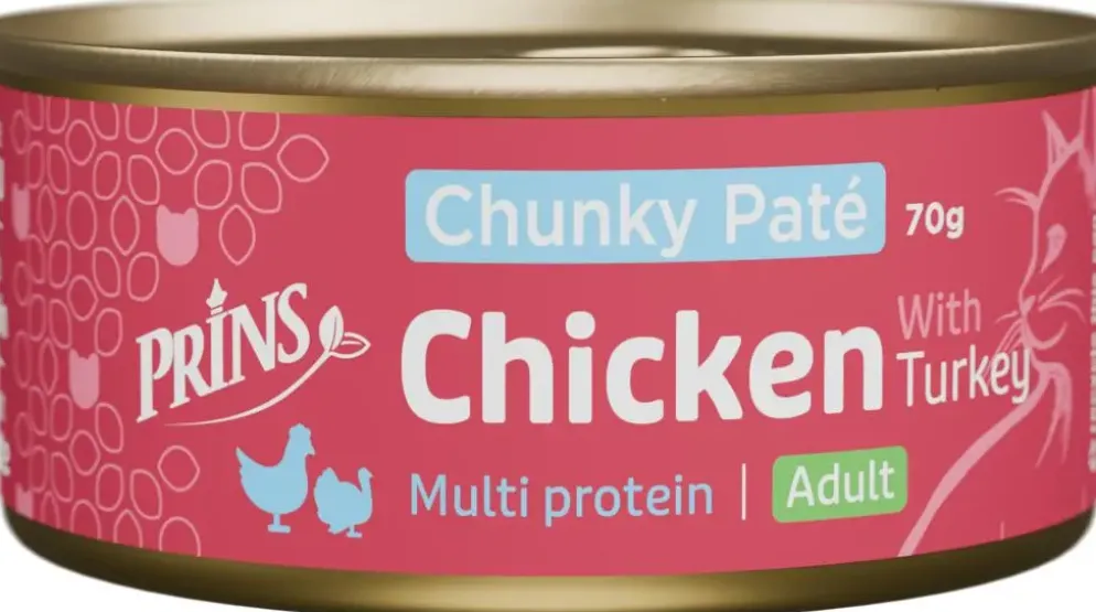 Prins kattenvoeding Wet food Chicken&Turkey Chunky Paté 70g
