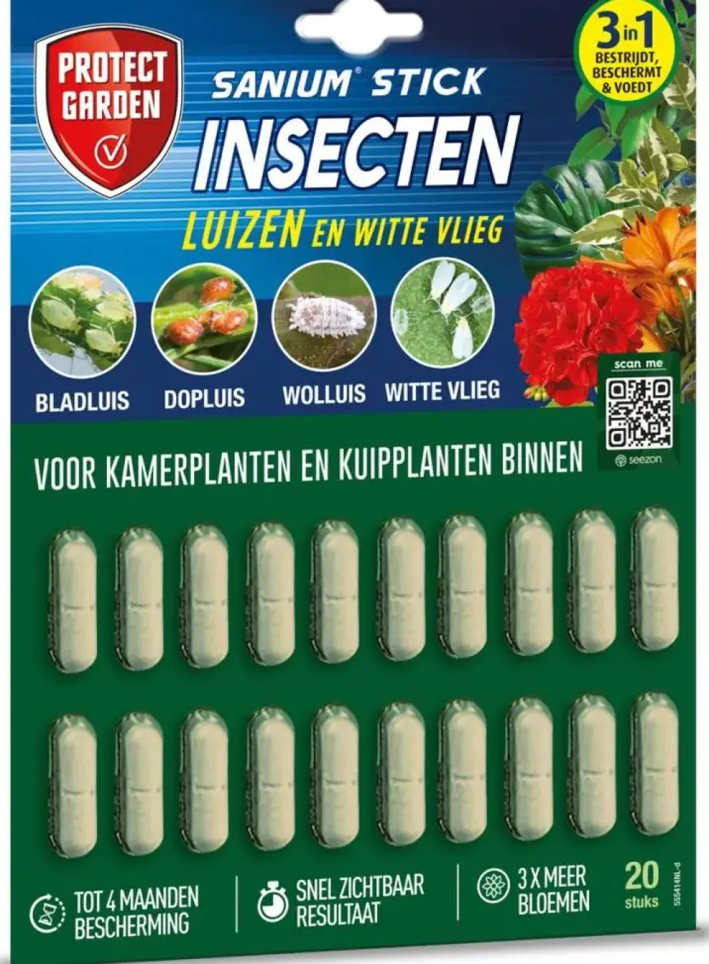 Protect Garden Sanium Stick – Insectenbestrijding voor Kamer- en Kuipplanten – 20 Stuks