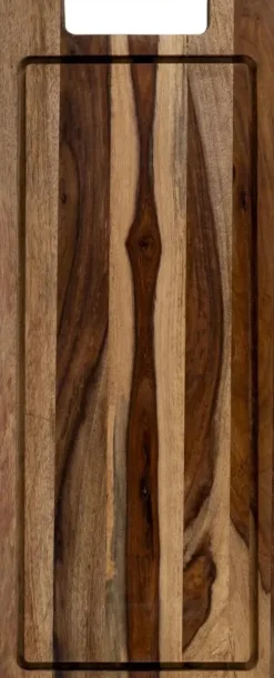 Pure Rose Wood serveerplank recht met sapgoot 49 cm