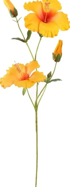 Pure Royal kunsttak hibiscus 75cm geel