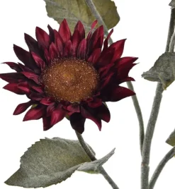 Pure Royal kunsttak zonnebloem 76cm bordeaux