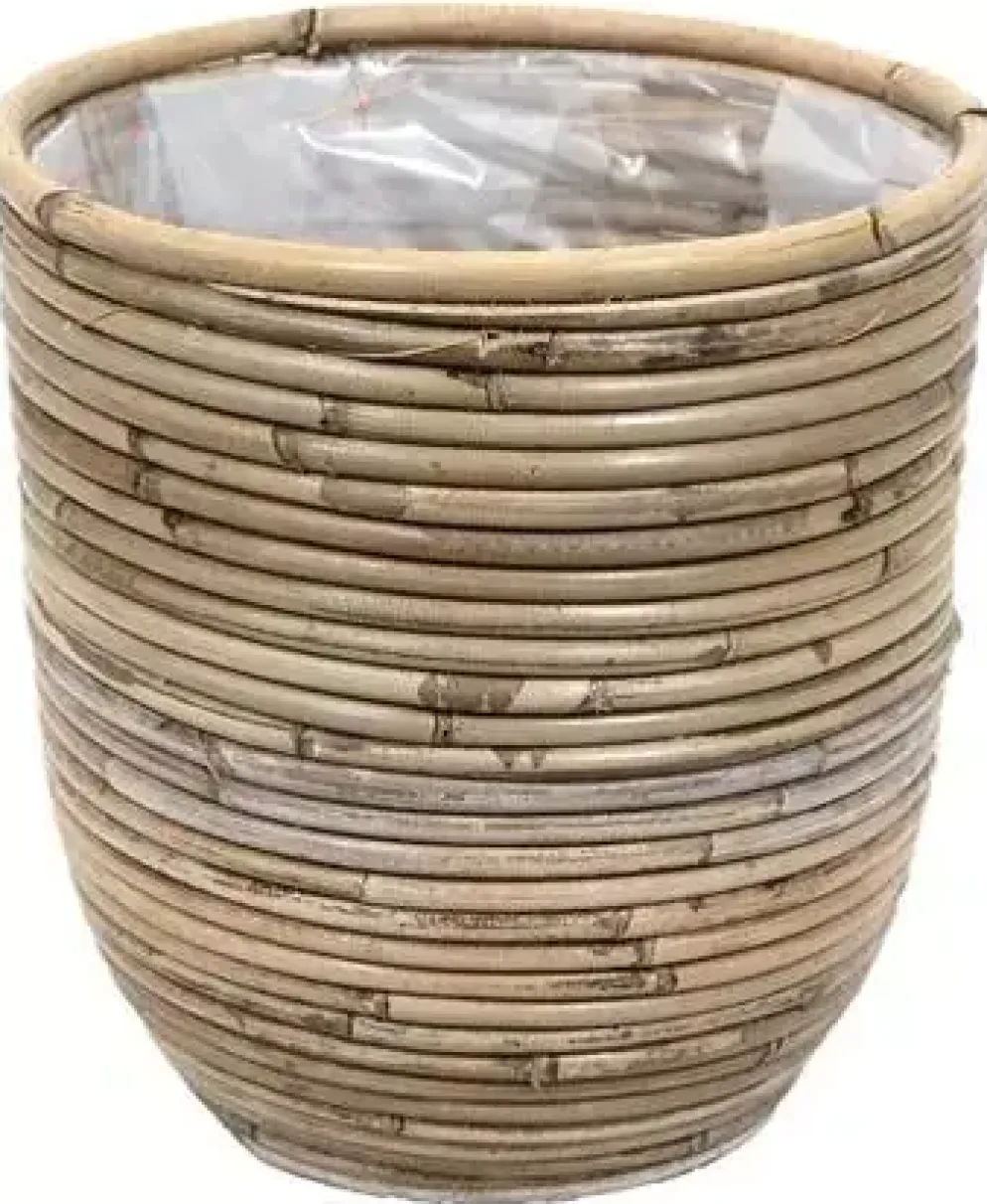 Rotan Ballon plantenmand 24x24cm