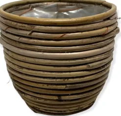 Rotan Ballon plantenmand 13x11cm