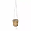 Rotan hangende plantenmand grijs 15x14cm