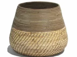 Rotan Lombok plantenmand 27x33cm grijs