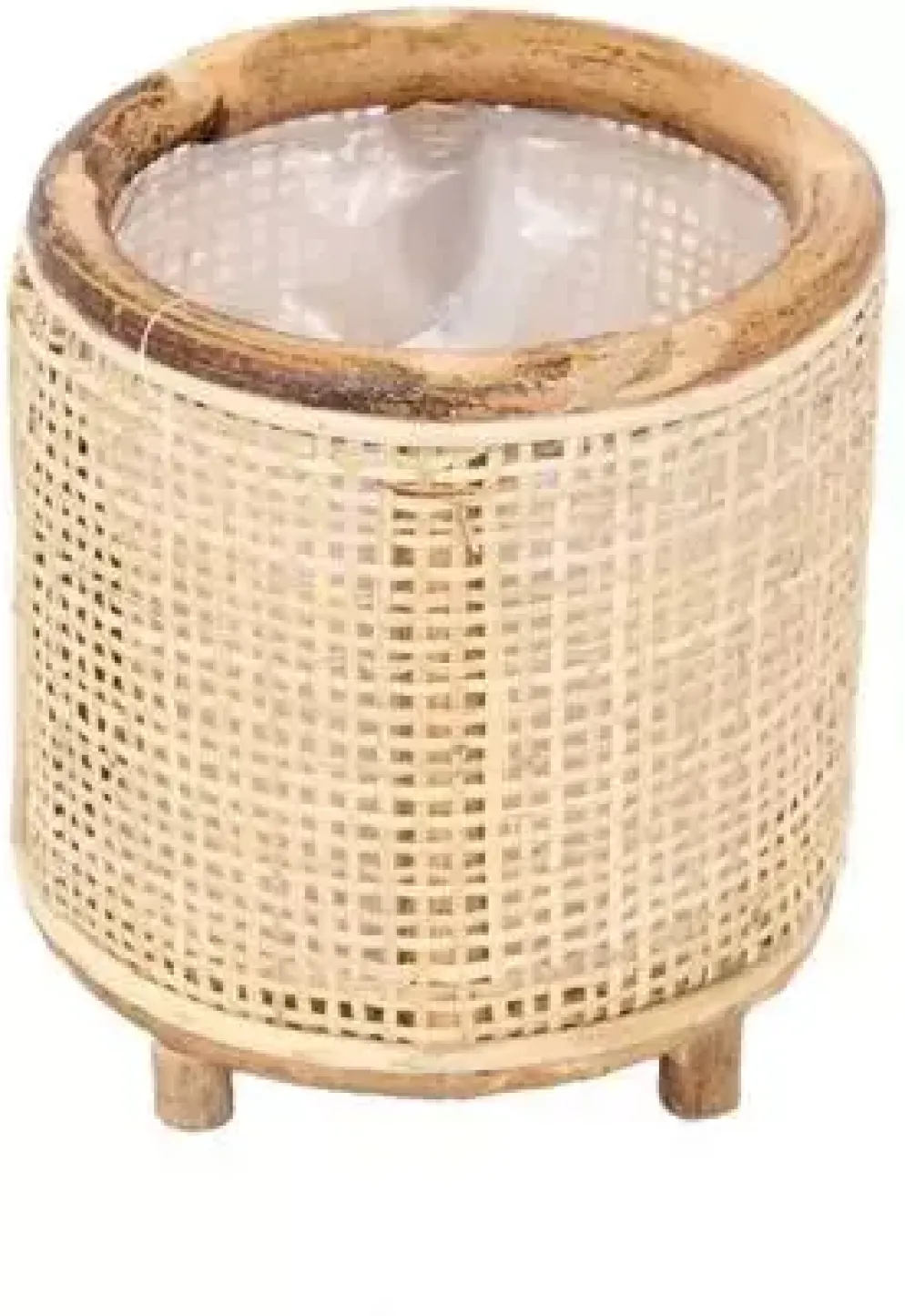 Rotan Webbing plantenmand 17x17x18cm