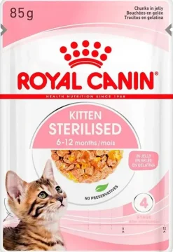 Royal Canin voor kittens Sterilised natvoer in gelei 85g