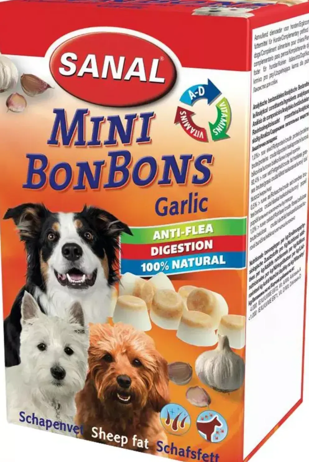Sanal hond bonbons mini schapenvet, garlic