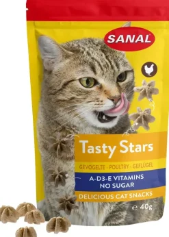 Sanal Tasty Stars kattensnoepjes gevogelte 12 x 40g