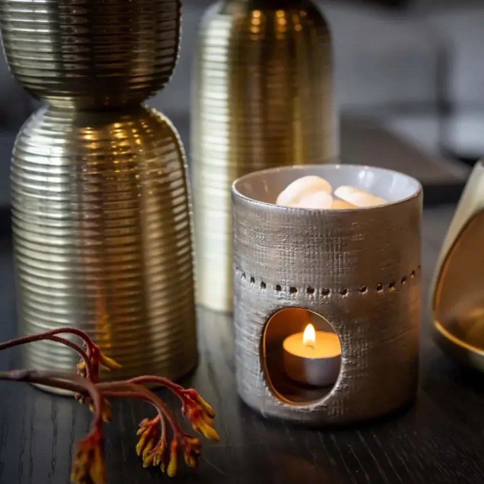 ScentChips geurbrander keramiek 11x11x13cm brons